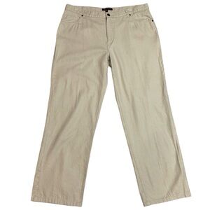Britches by Samtex Linen Blend Cream 5 Pocket Style Button Zip Close Pants 38